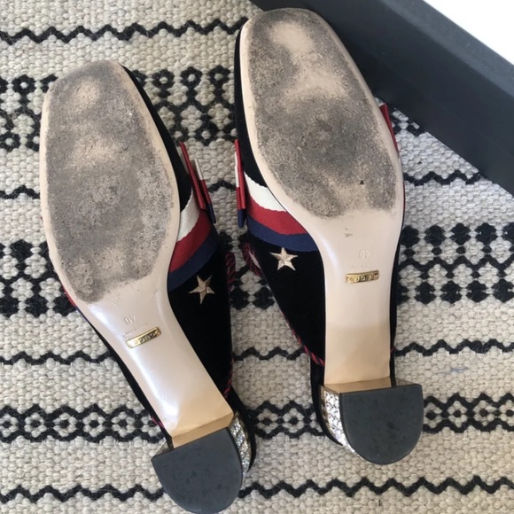 EUC GUCCI VELVET EMBROIDERED SLIDES🎉 - Picture 3 of 6